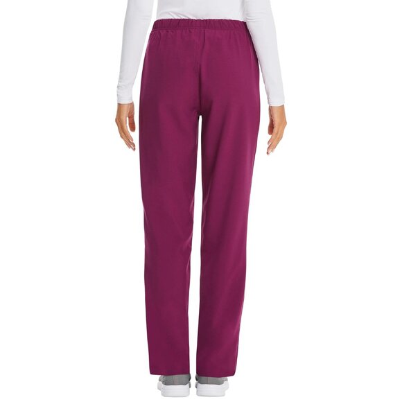 NWT Scrubstar Women's Core Essentials Drawstring Cargo Scrub Pants Wine Sizes S - Picture 2 of 6